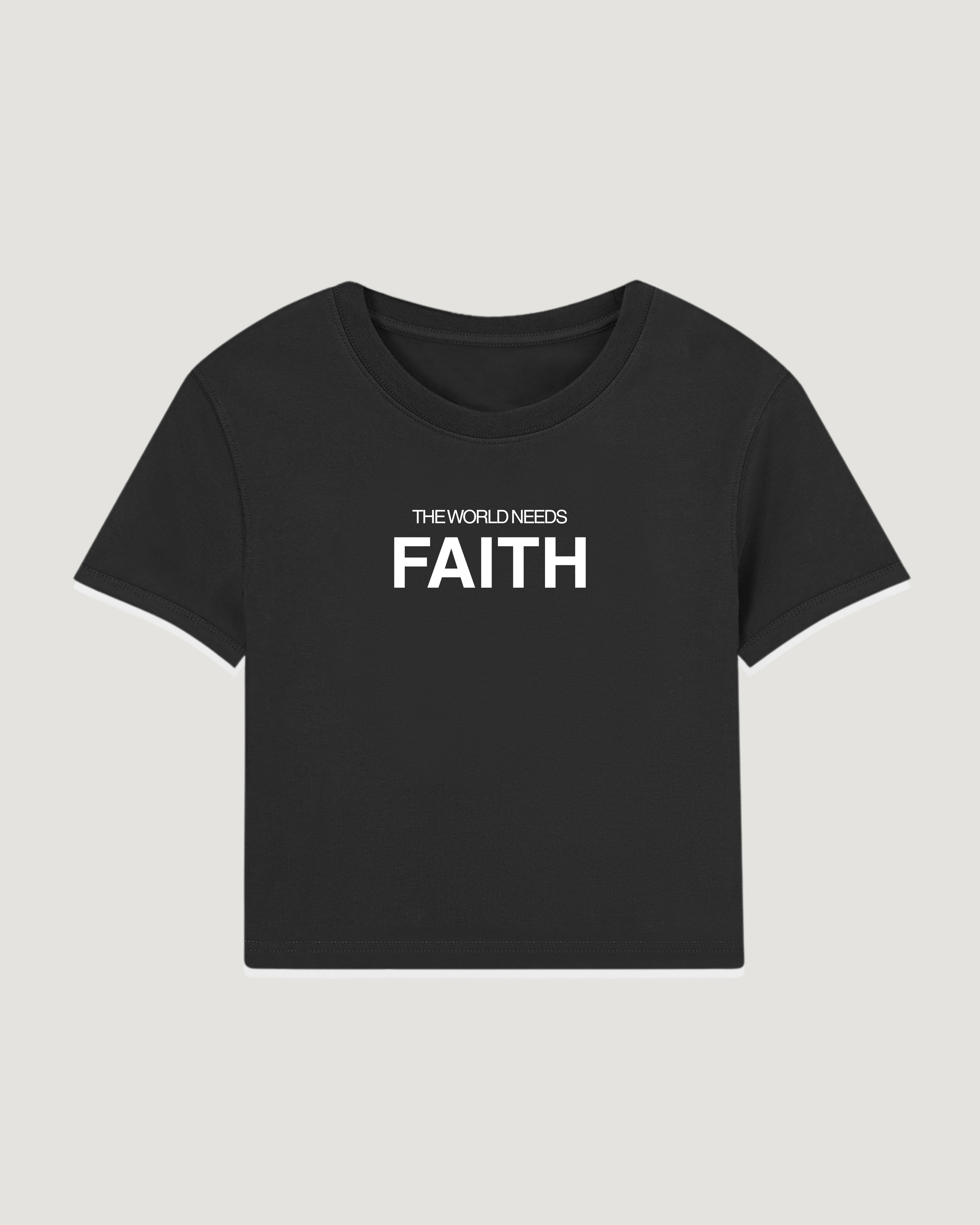 THE WORLD NEEDS FAITH BABY TEE - COMMANDMENTS